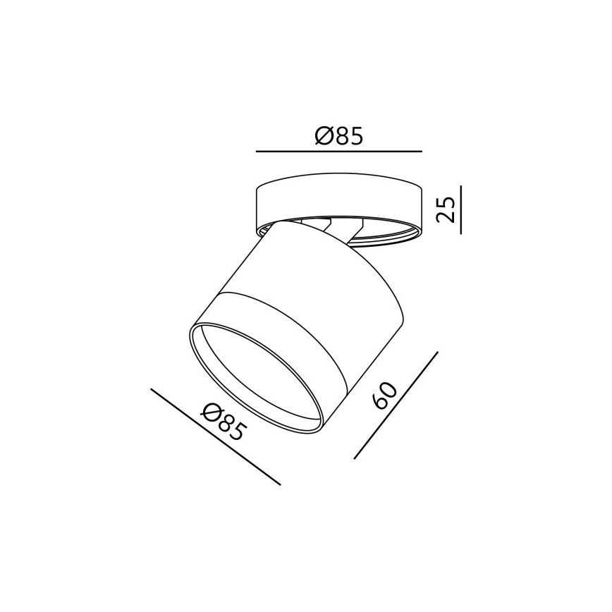 Foco orientable OH12F 1xGX53/35W/230V 8,5 cm negro
