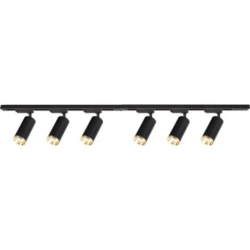 Foco orientable para riel MICA 6xGU10/10W/230V negro/dorado