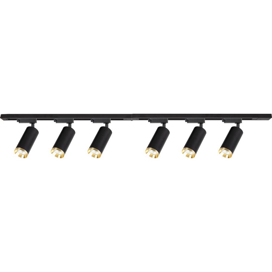 Foco orientable para riel MICA 6xGU10/10W/230V negro/dorado