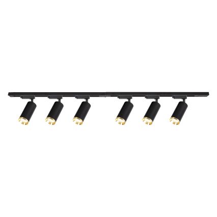 Foco orientable para riel MICA 6xGU10/10W/230V negro/dorado