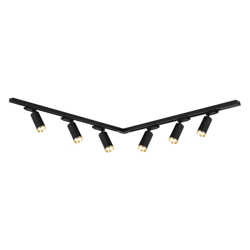 Foco orientable para riel MICA 6xGU10/10W/230V negro/dorado