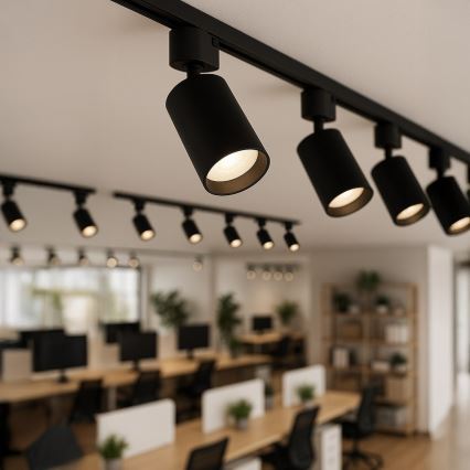 Foco orientable para sistema de riel monofásico TIGER 1xGU10/10W/230V negro