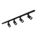 Foco orientable para sistema de riel TRACER 4xGU10/10W/230V, 1 m, negro