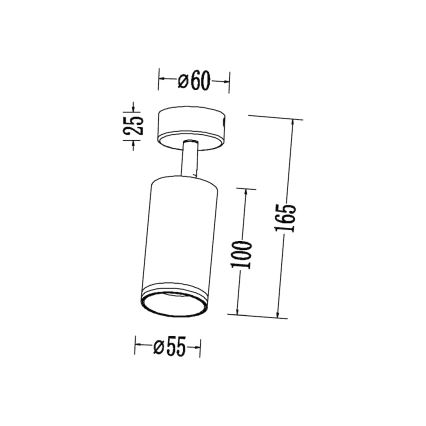 Foco orientable PIPE 1xGU10/10W/230V negro