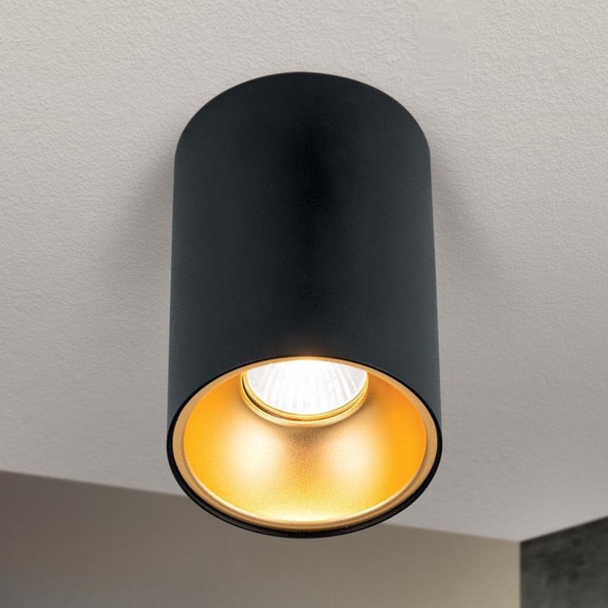 Foco orientable STARLIGHT 1xGU10/50W/230V negro/dorado