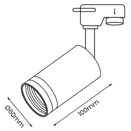 Foco para el sistema de rieles PIPE 1xGU10/25W/230V blanco