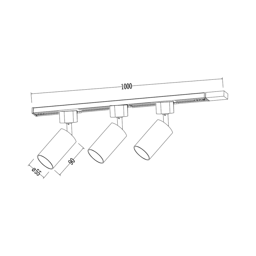 Foco para sistema de carril TIGER 3xGU10/10W/230V blanco