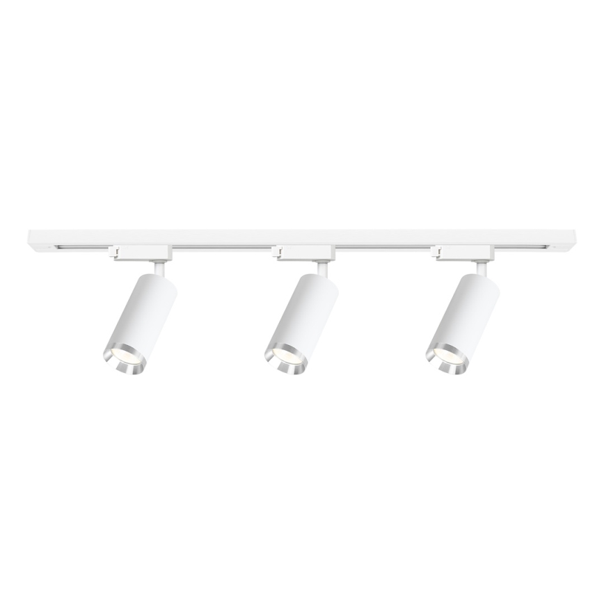Foco para sistema de riel MICA 3xGU10/10W/230V blanco/cromo mate