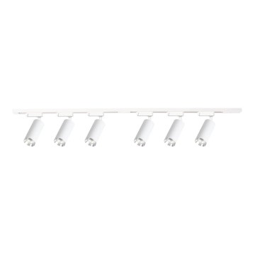 Foco para sistema de riel MICA 6xGU10/10W/230V blanco/cromo mate