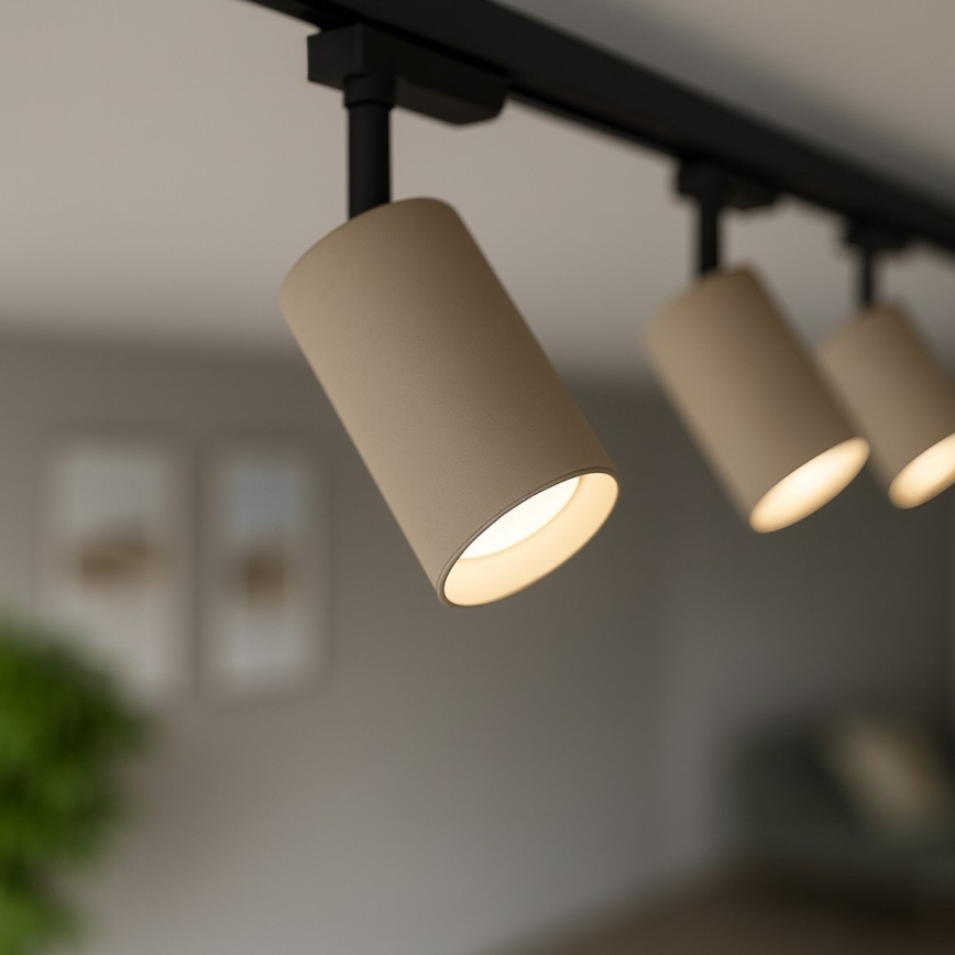 Foco para sistema de riel monofásico PIPE 1xGU10/10W/230V beige