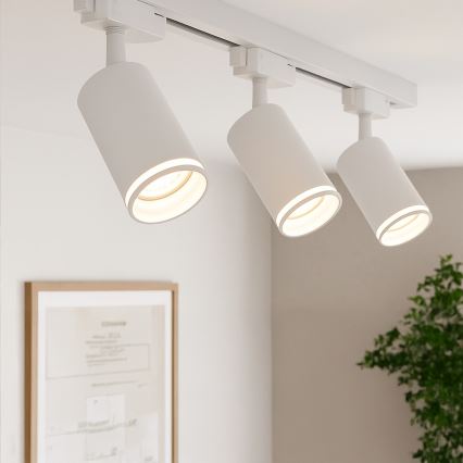 Foco para sistema de riel monofásico PIPE 1xGU10/10W/230V blanco