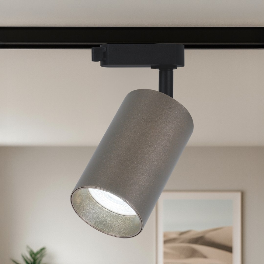 Foco para sistema de riel monofásico PIPE 1xGU10/10W/230V marrón