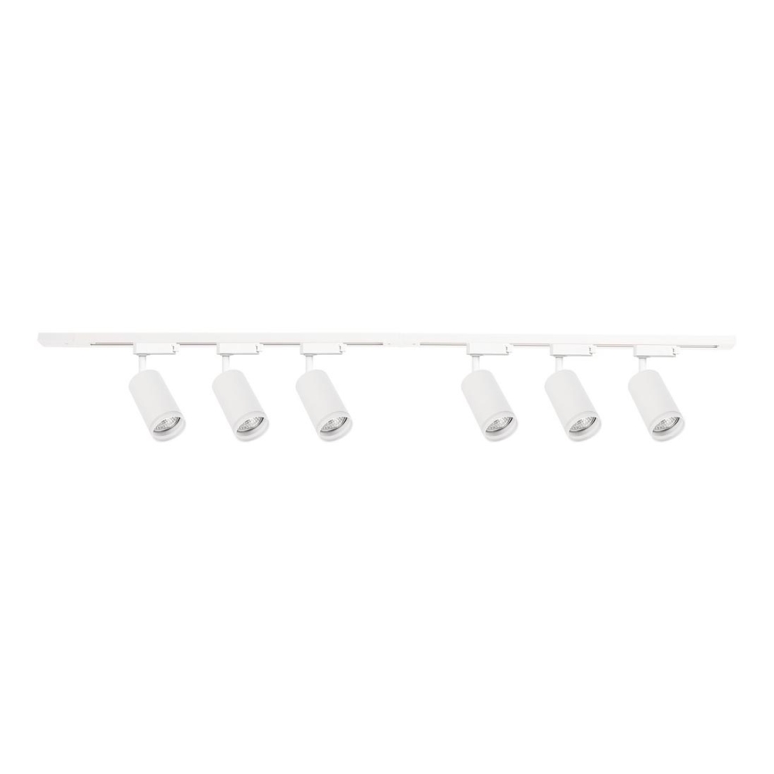 Foco para sistema de riel PIPE 6xGU10/10W/230V blanco