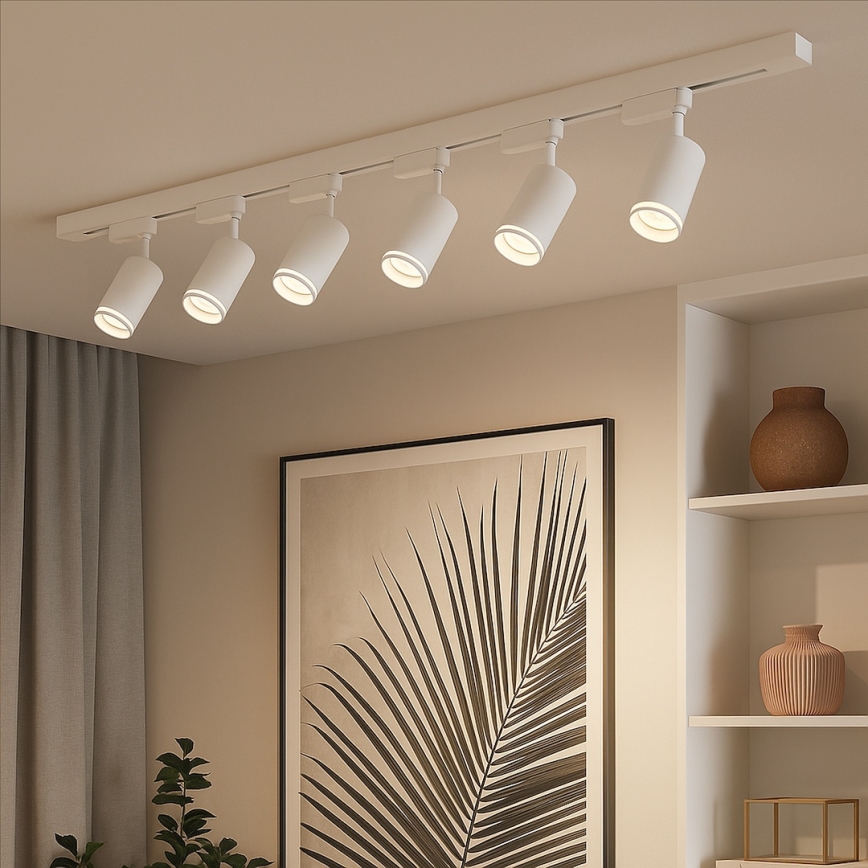 Foco para sistema de riel PIPE 6xGU10/10W/230V blanco