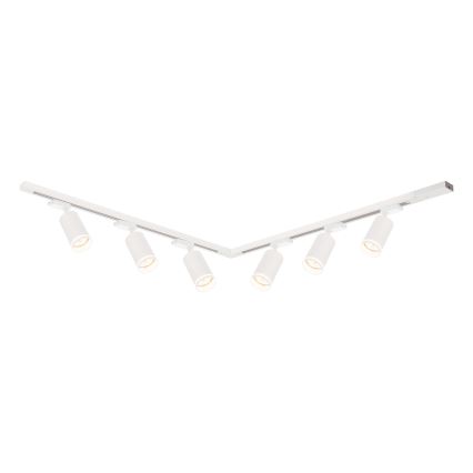 Foco para sistema de riel PIPE 6xGU10/10W/230V blanco