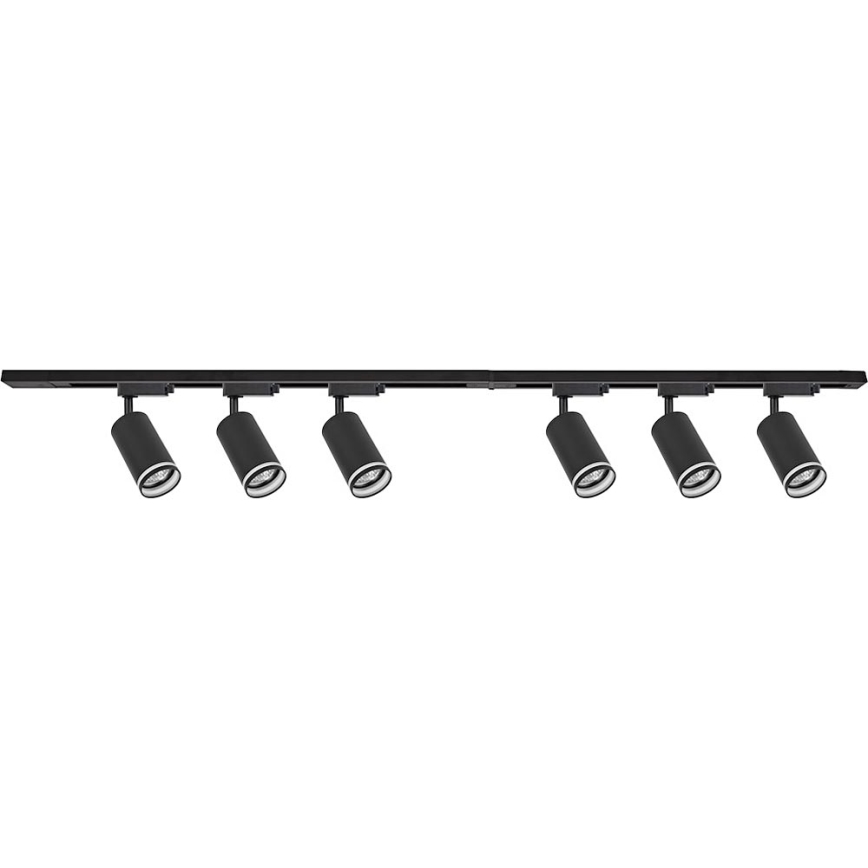 Foco para sistema de riel PIPE 6xGU10/10W/230V negro