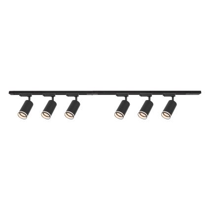 Foco para sistema de riel PIPE 6xGU10/10W/230V negro