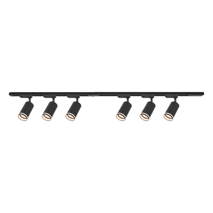 Foco para sistema de riel PIPE 6xGU10/10W/230V negro
