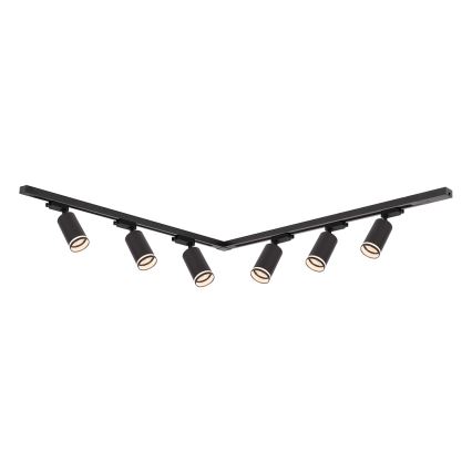 Foco para sistema de riel PIPE 6xGU10/10W/230V negro