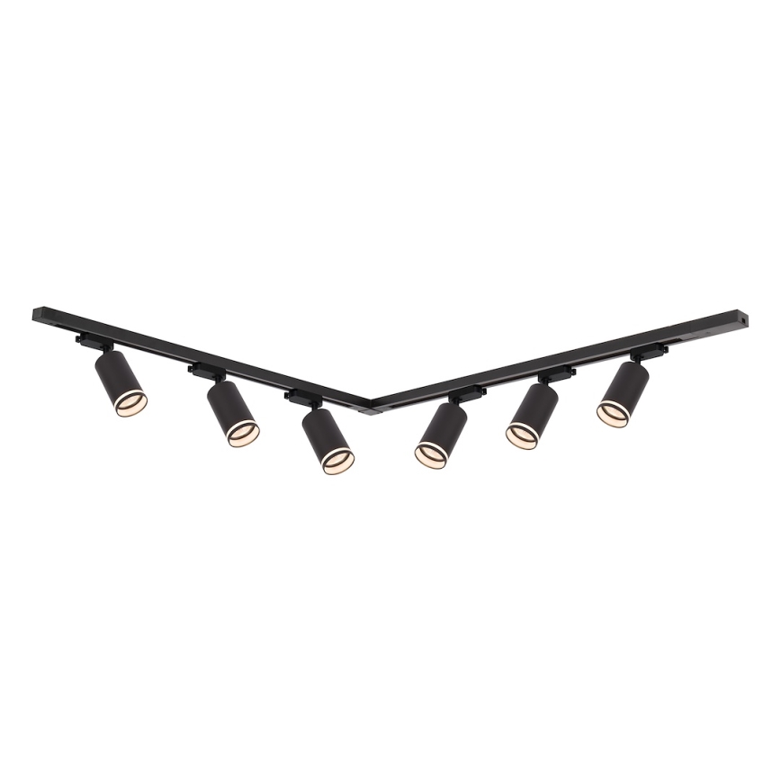 Foco para sistema de riel PIPE 6xGU10/10W/230V negro