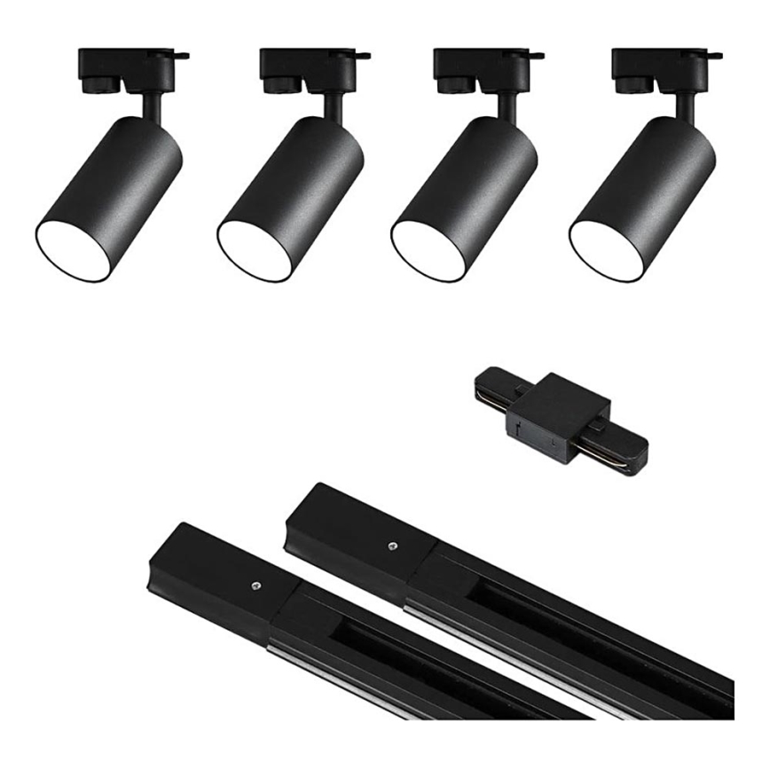 Foco para sistema de rieles 4xGU10/25W/230V 2 m negro