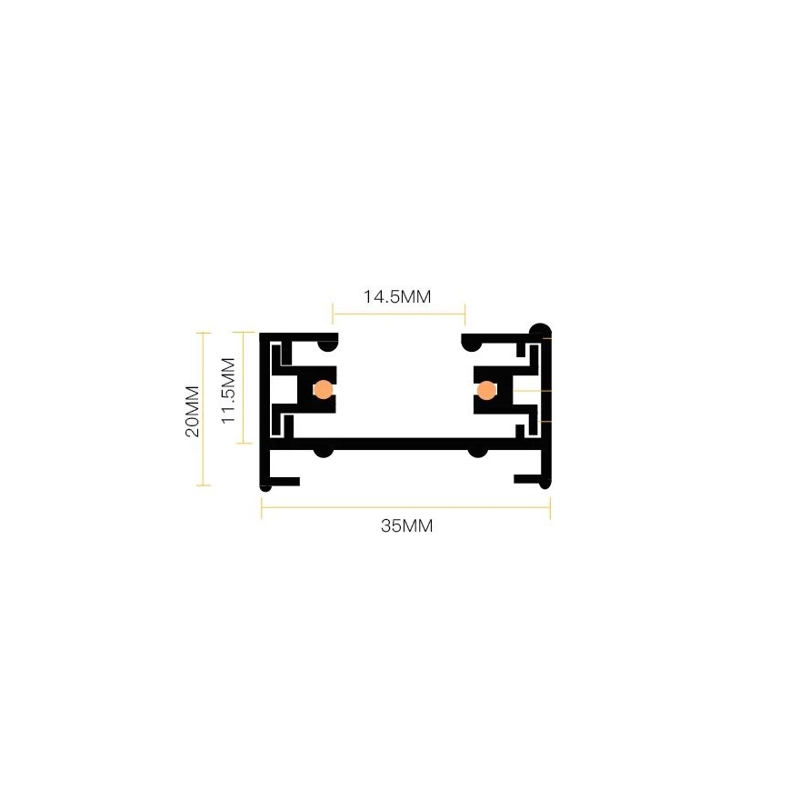Foco para sistema de rieles 4xGU10/25W/230V 2 m negro