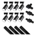 Foco para sistema de rieles 8xGU10/25W/230V 4 m negro