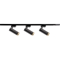 Foco para sistema de rieles FADO 3xGU10/10W/230V + 1 m Sistema de rieles negro