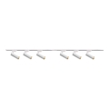 Foco para sistema de rieles FADO 6xGU10/10W/230V + 2x1 m Sistema de rieles blanco