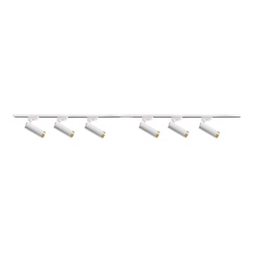 Foco para sistema de rieles FADO 6xGU10/10W/230V + 2x1 m Sistema de rieles blanco