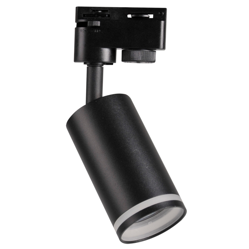 Foco para sistema de rieles PARIS 6xGU10/10W/230V + 2x1 m sistema de rieles negro