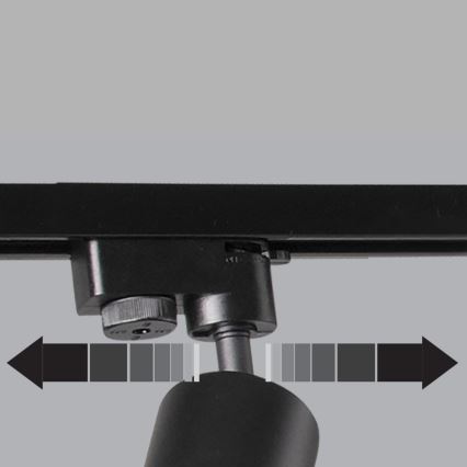 Foco para sistema de rieles PARIS 6xGU10/10W/230V + 2x1 m sistema de rieles negro