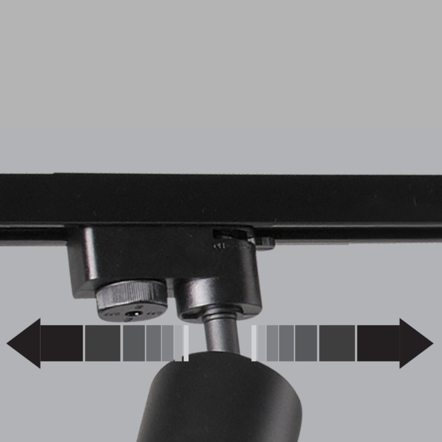Foco para sistema de rieles PARIS 6xGU10/10W/230V + 2x1 m sistema de rieles negro