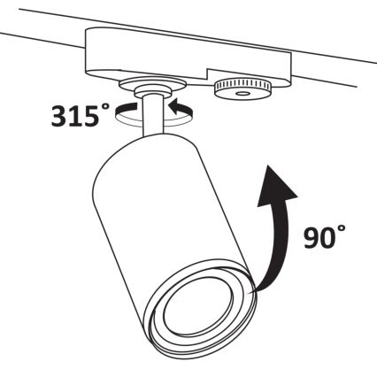 Foco para sistema de rieles PARIS 6xGU10/10W/230V + 2x1 m sistema de rieles negro