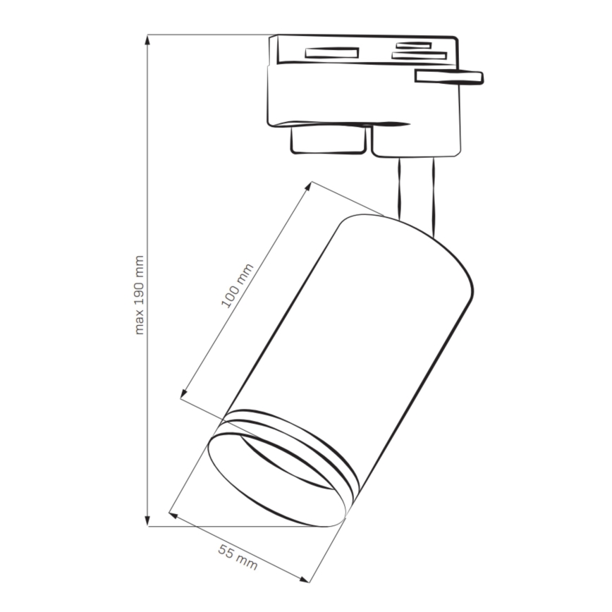 Foco para sistema de rieles PARIS 6xGU10/10W/230V + 2x1 m sistema de rieles negro