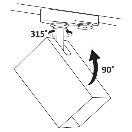 Foco para sistema de rieles SQUARE 1xGU10/10W/230V negro