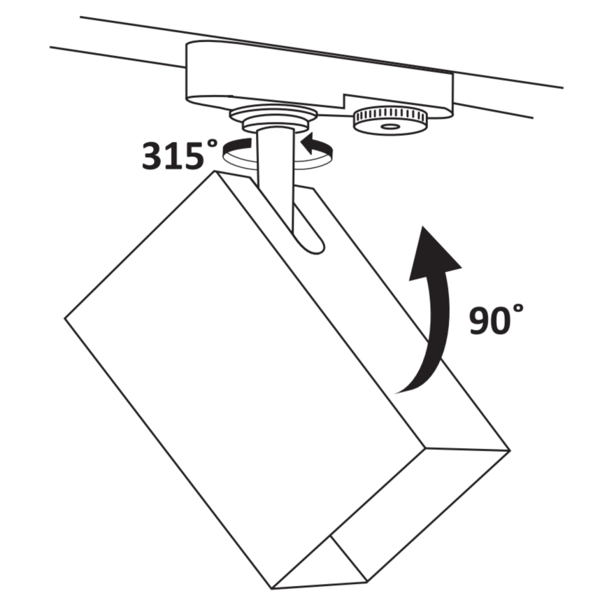 Foco para sistema de rieles SQUARE 1xGU10/10W/230V negro