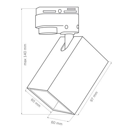 Foco para sistema de rieles SQUARE 1xGU10/10W/230V negro