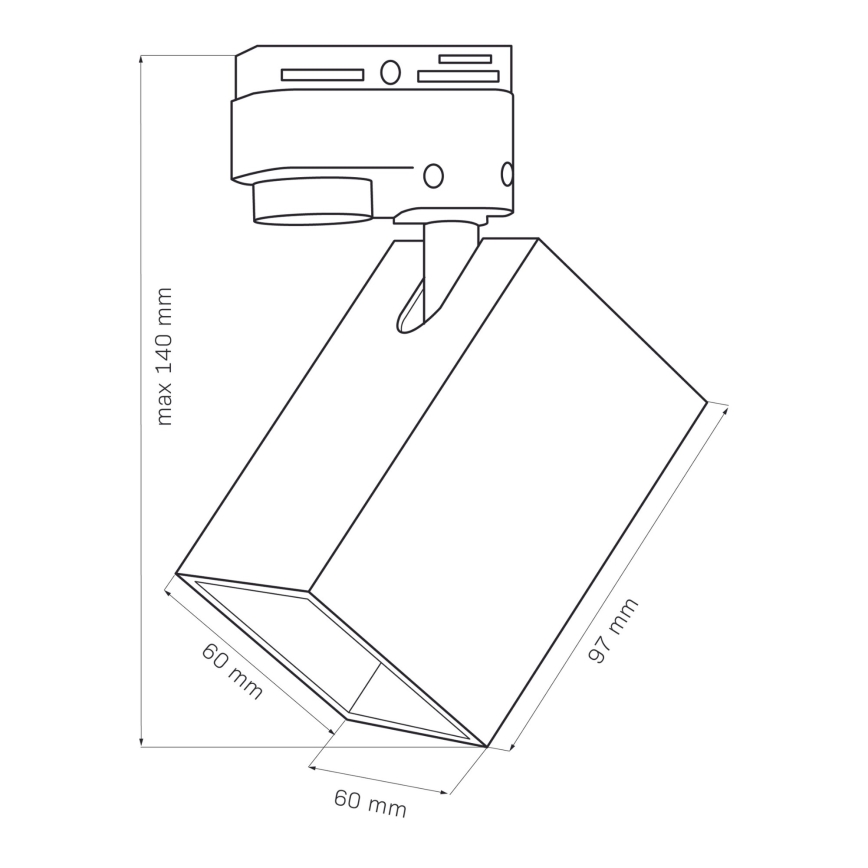 Foco para sistema de rieles SQUARE 1xGU10/10W/230V negro