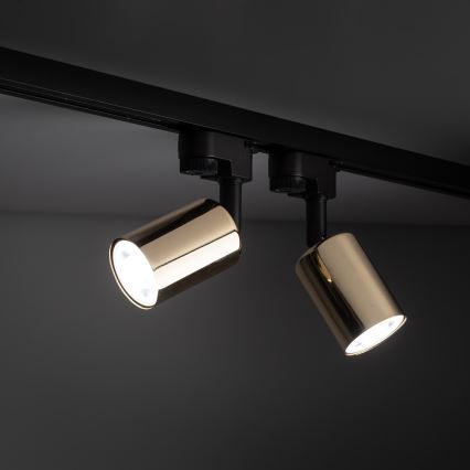 Foco para sistema de rieles TOP 1xGU10/10W/230V dorado/negro