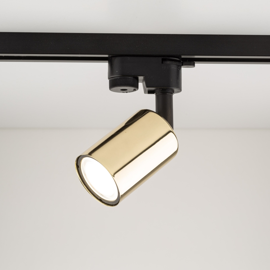 Foco para sistema de rieles TOP 1xGU10/10W/230V dorado/negro