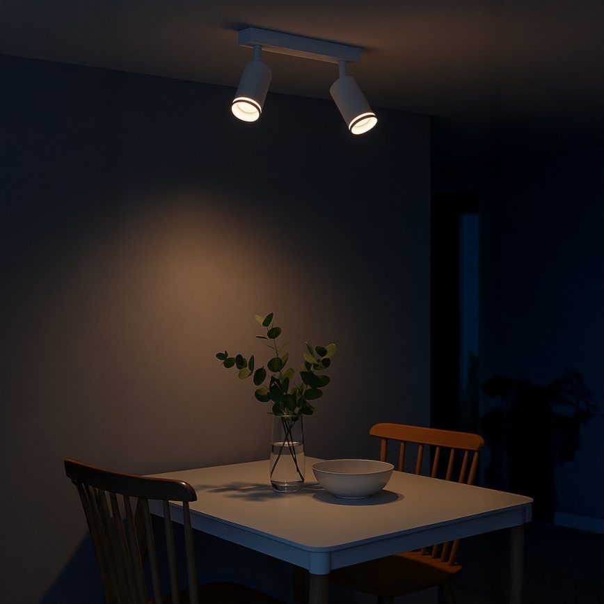 Foco PIPE 2xGU10/10W/230V blanco