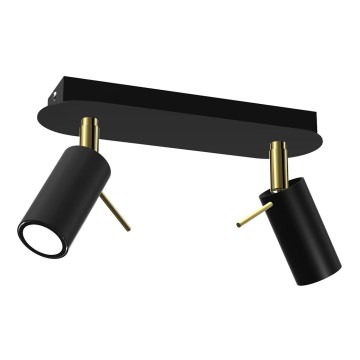 Foco PRESTON 2xGU10/MR11/40W/230V negro/dorado