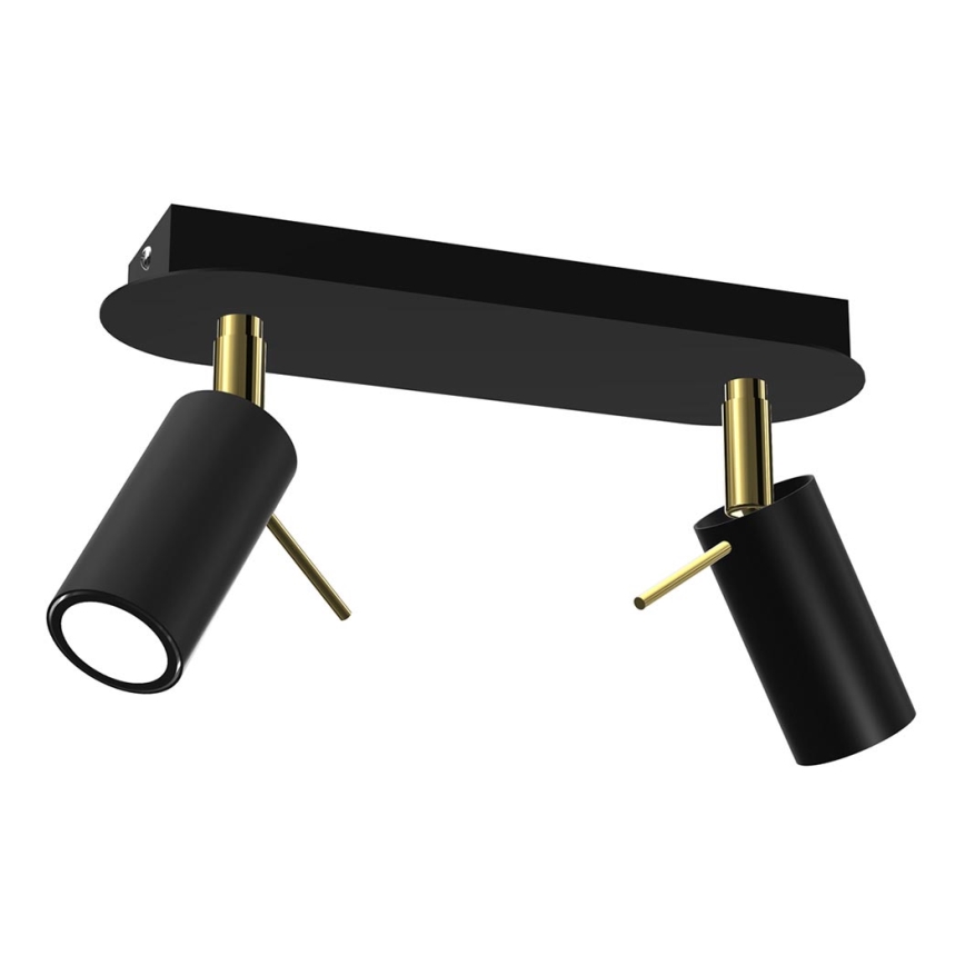 Foco PRESTON 2xGU10/MR11/40W/230V negro/dorado