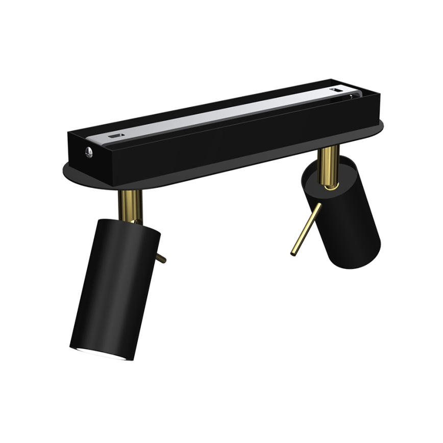 Foco PRESTON 2xGU10/MR11/40W/230V negro/dorado