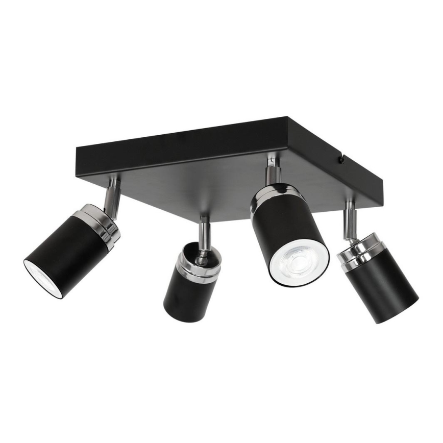 Foco RENO 4xGU10/8W/230V negro/cromo brillante