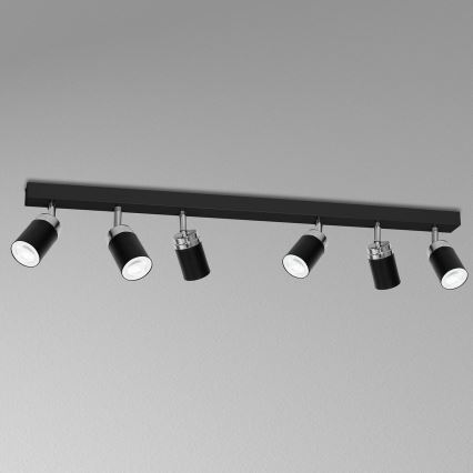 Foco RENO 6xGU10/60W/230V negro/cromo brillante