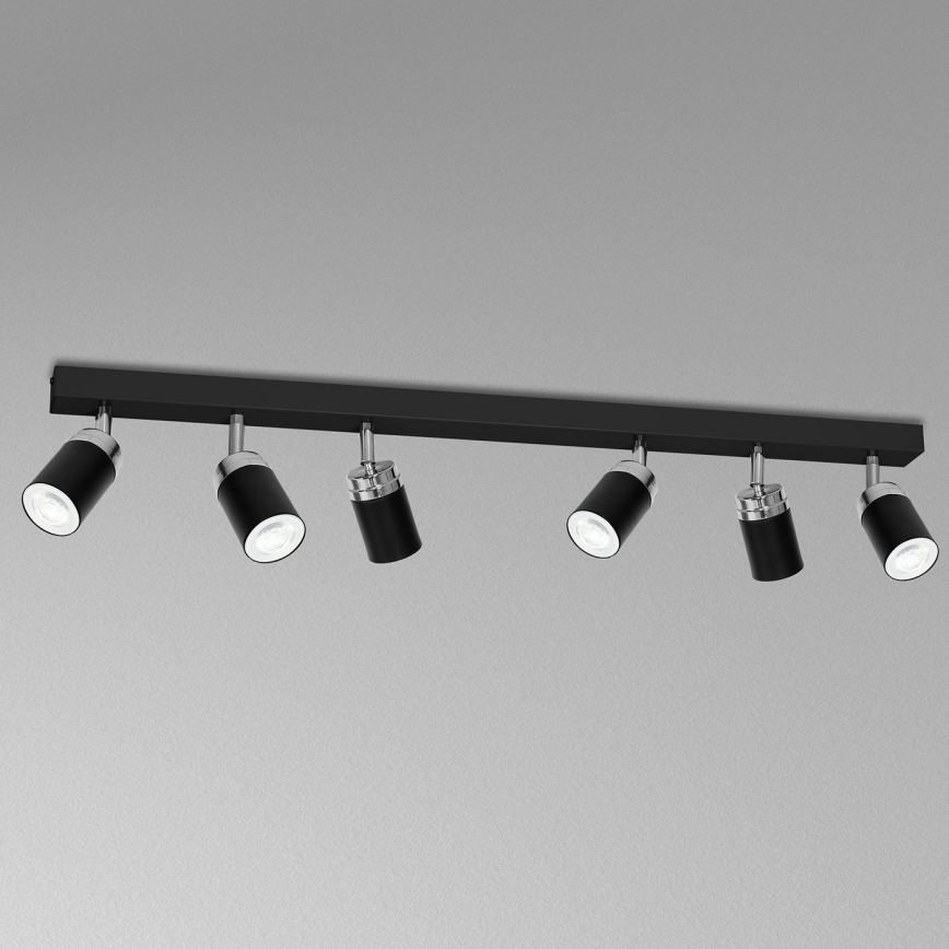 Foco RENO 6xGU10/60W/230V negro/cromo brillante