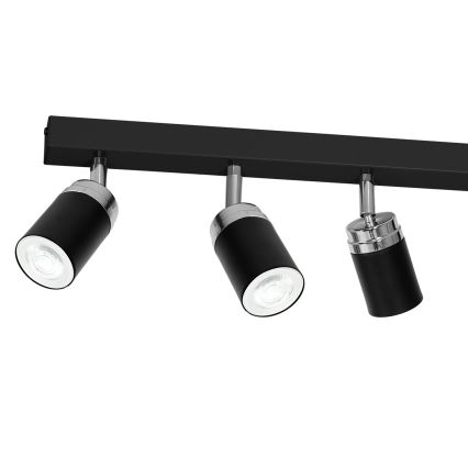 Foco RENO 6xGU10/60W/230V negro/cromo brillante