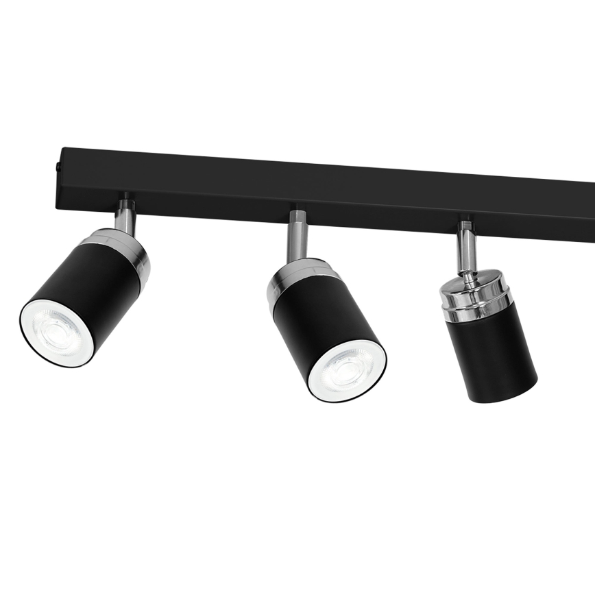 Foco RENO 6xGU10/60W/230V negro/cromo brillante